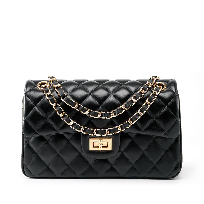 [2382_BLACK_TOP GRAINE LEATHER] GEORGETTE BLACK TOP GRAINE LEATHER